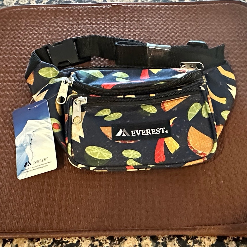 NWT Everest Navy Blue taco Patterned Belt Bag Fanny Pack Waist Bag - Picture 4 of 12